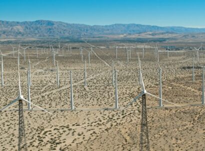 Image of wind farm in a desert