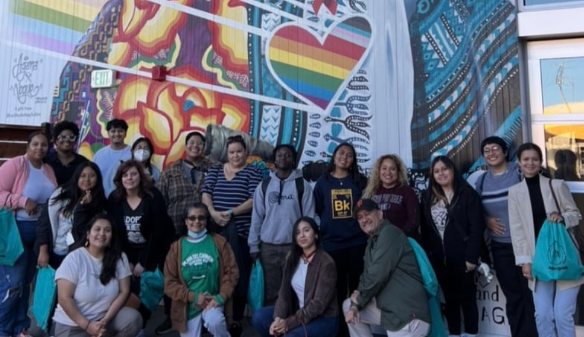 Wilmington, SELA, East Oakland and Richmond members connect at The RYSE a resiliency hub in Richmond, CA.  