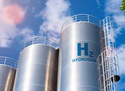 Image of high pressure storage tanks for hydrogen gas